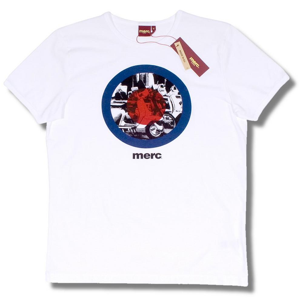 Merc London Mod Retro Carnaby Street Scooter Target T Shirt White